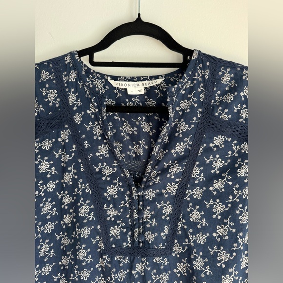 New Veronica Beard Kent Floral Embroidered Long-Sleeve Top Size 6 - Picture 3 of 13